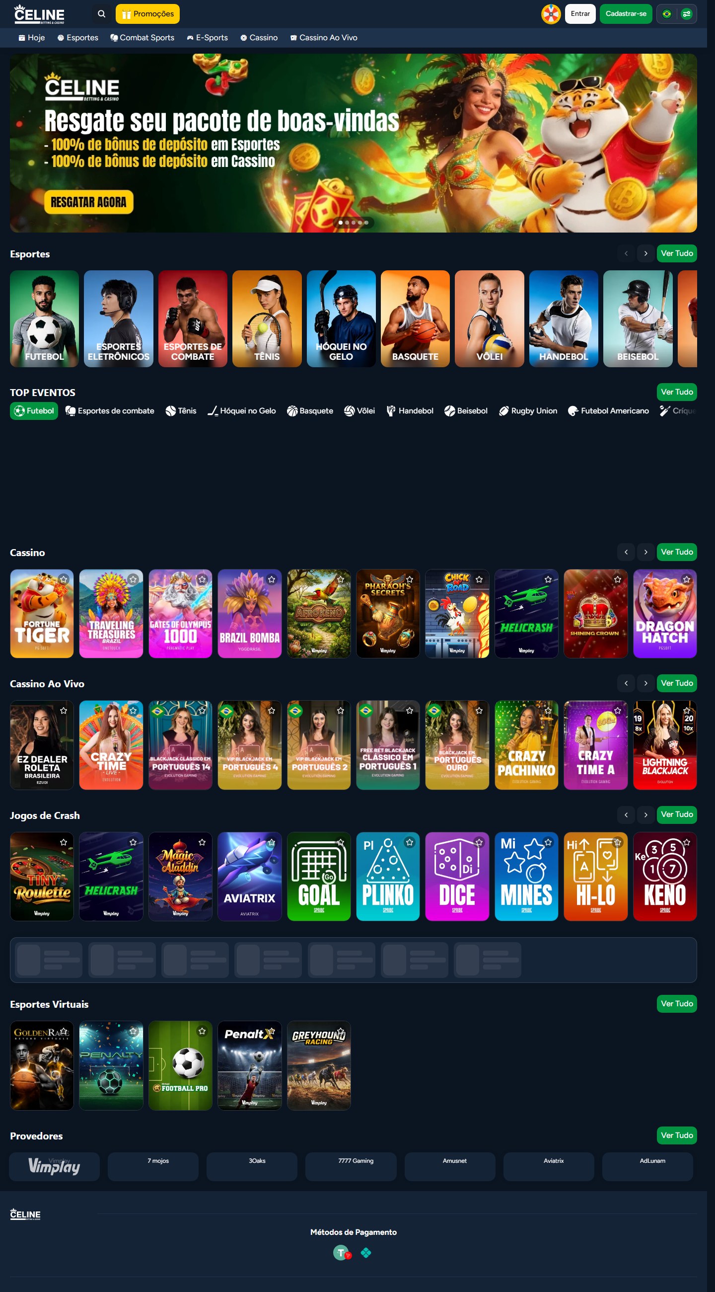 Celine Brazil Live Casino Interface